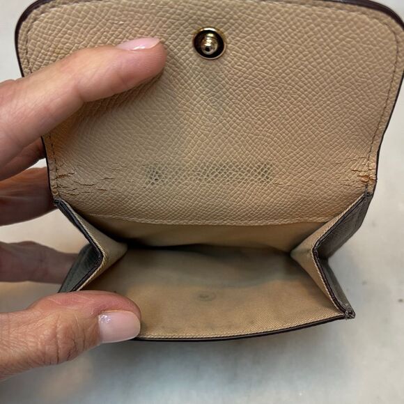 Coach Wallet Leather Cross Grained Gray Compact Bifold Wallet - Picture 12 of 16